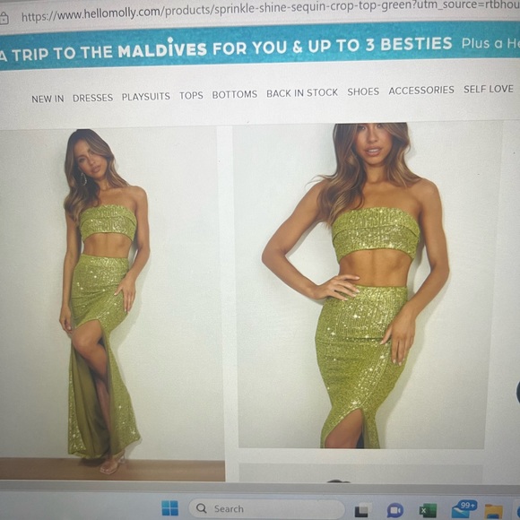 Hello Molly Dresses & Skirts - Sparkly green two piece hello molly